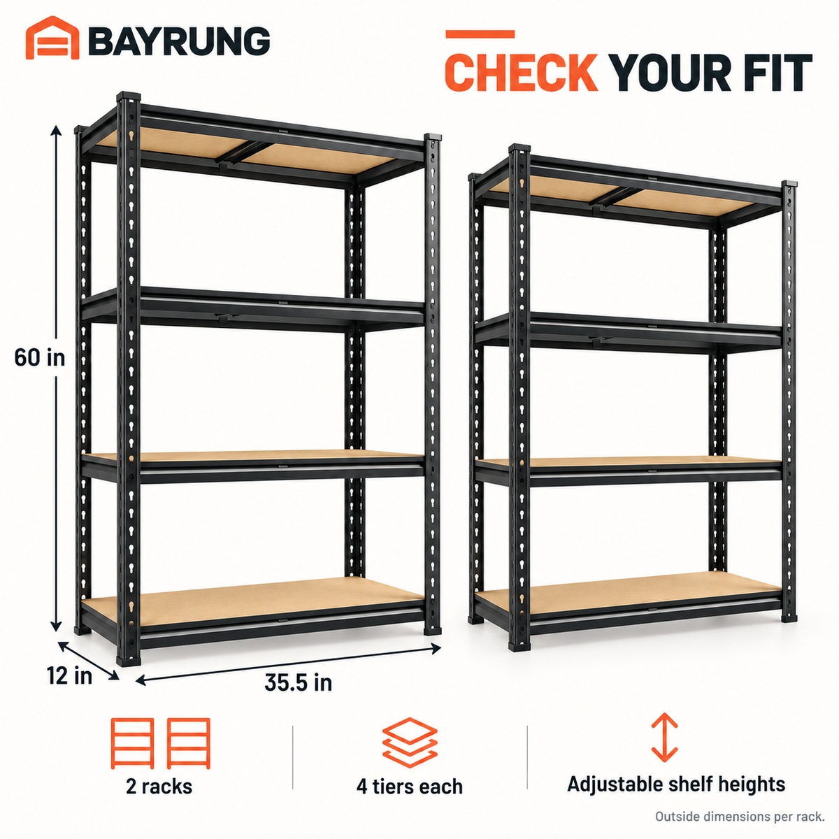 Heavy Duty Adjustable Storage Shelves